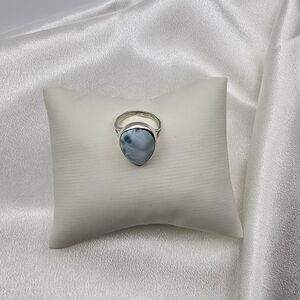 Sterling Silver and Natural Larimar Gemstone Ring